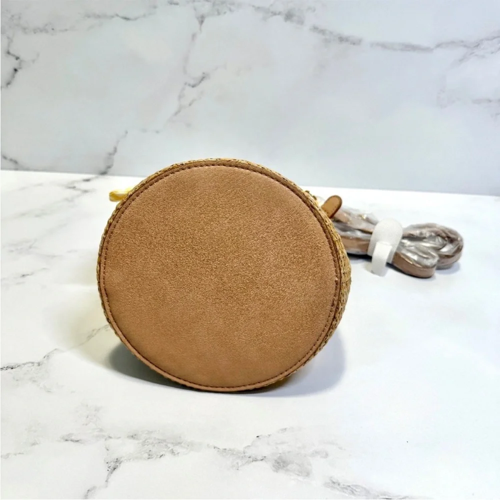 LC Lauren Conrad Woven Tan and Yellow Gingham Bag